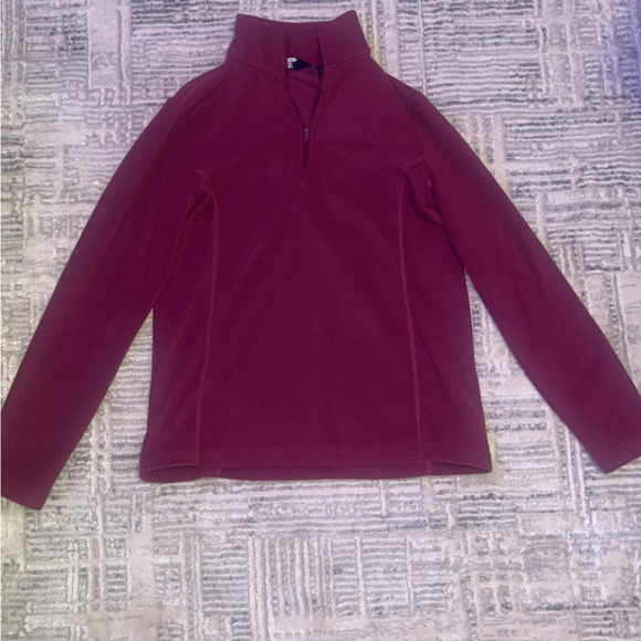 Lands' End Jackets & Blazers - Land Ends fleece maroon quarter zip up jacket